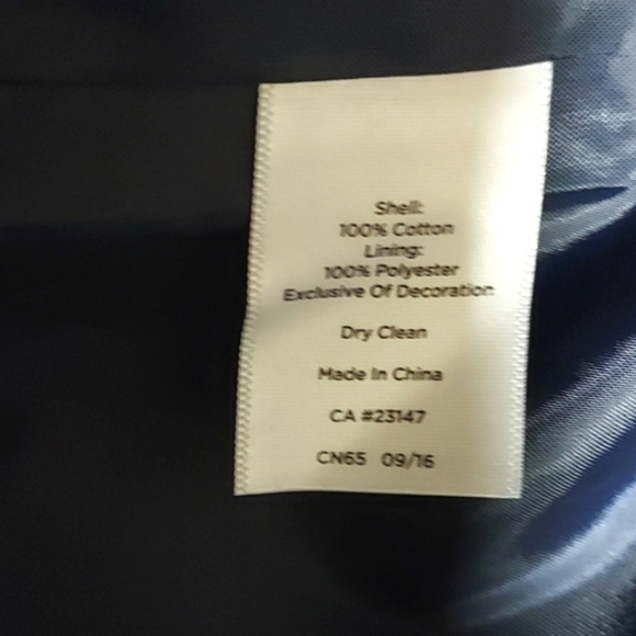 NEW Talbots Blazer Open Front Cotton Navy Blue Size 2 - Picture 15 of 15